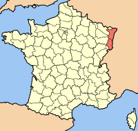 Localisation de la région Alsace